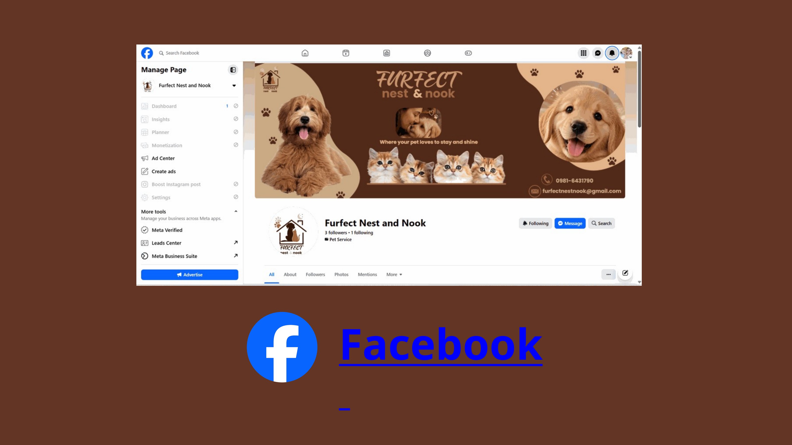 Content planning and social media deliverable from the Furfect Nest & Nook project