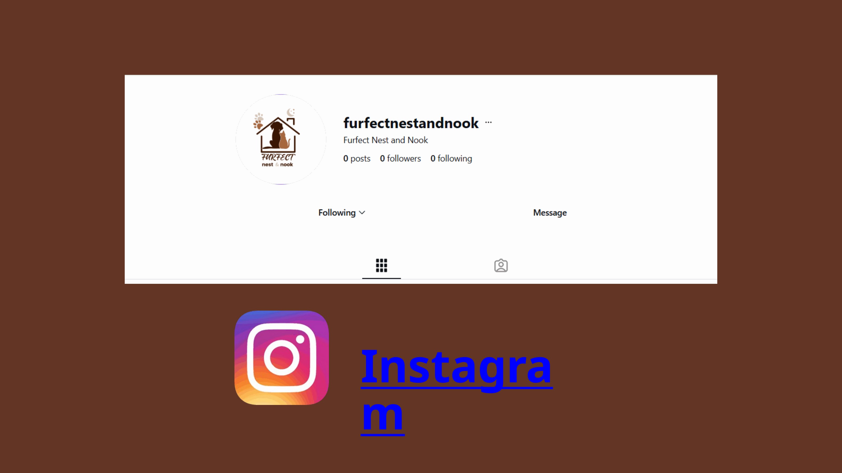 Furfect Nest & Nook social media profile deliverable